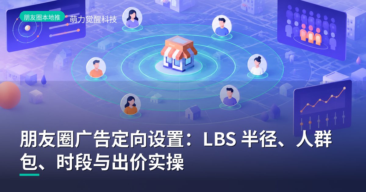 朋友圈广告定向设置：LBS 半径、人群包、时段与出价实操
