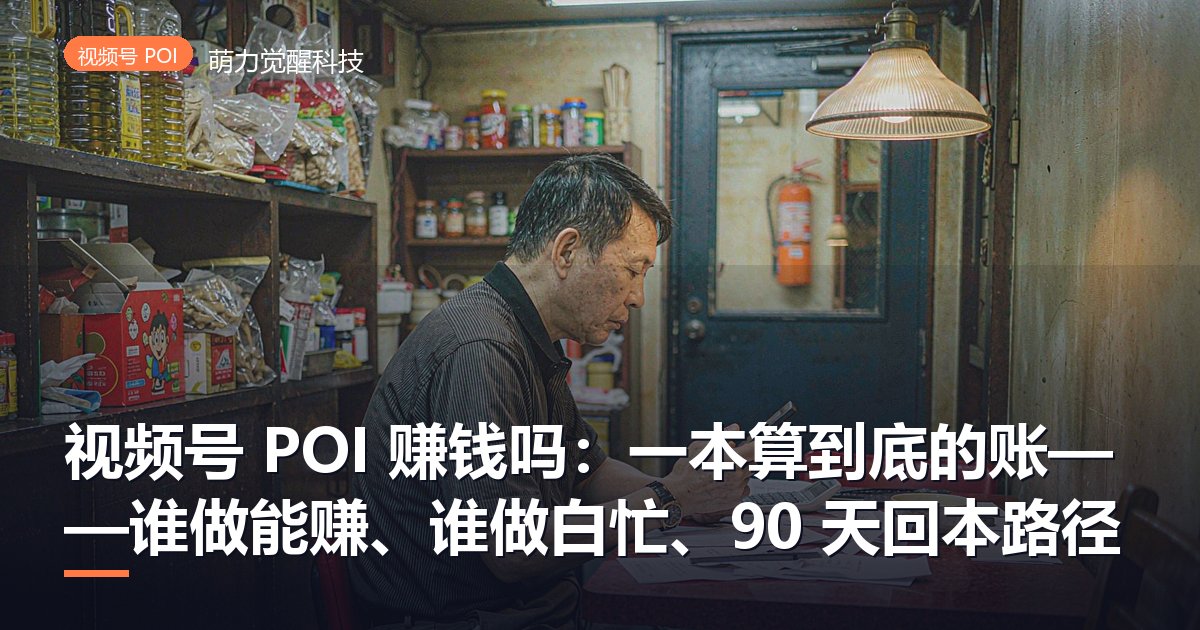 视频号 POI 赚钱吗:一本算到底的账——谁做能赚、谁做白忙、90 天回本路径